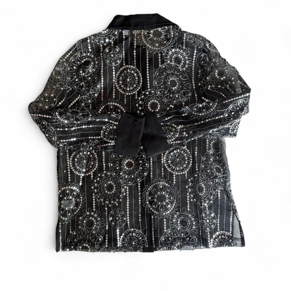 Bob Mackie Black and Silver Blouse - Picture 6 of 6